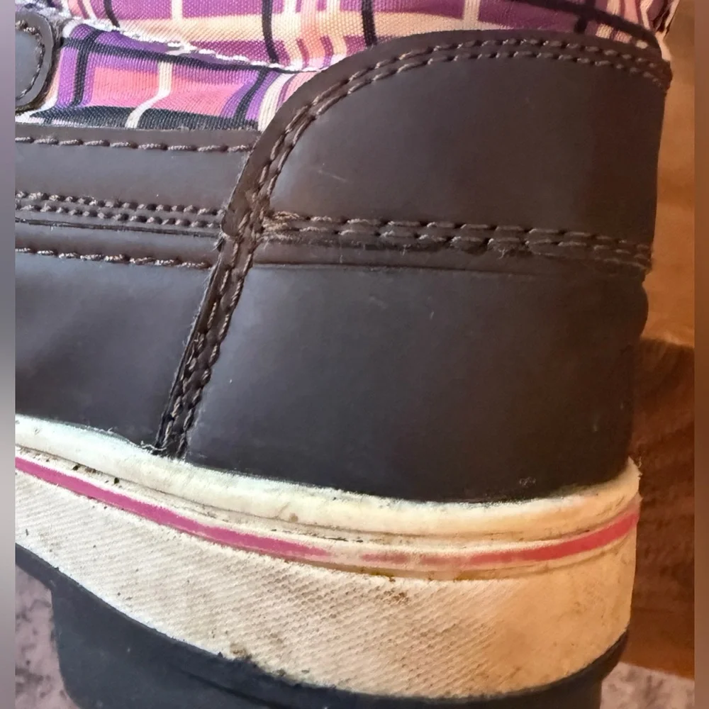 Tamarack | Girls Pink Plaid Lined Winter Boots w/Pink Bungee Lace, Size 3